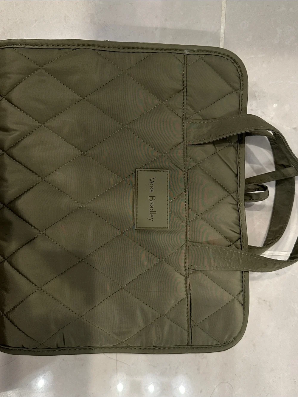 Vera Bradley Quilted Hanging Travel Organizer in Olive Green